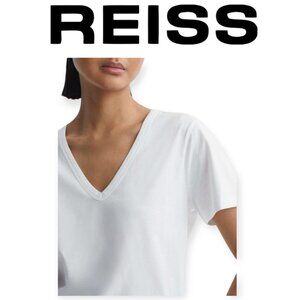 Reiss s/s white crisp clean Bailey everyday classic cotton t-shirt size XS EUC